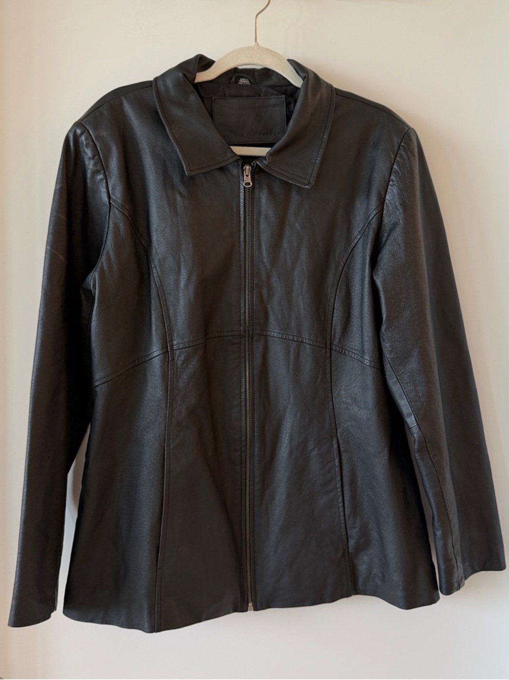 Vintage Jacqueline Ferrar Genuine Leather Fitted Jacket Y2K